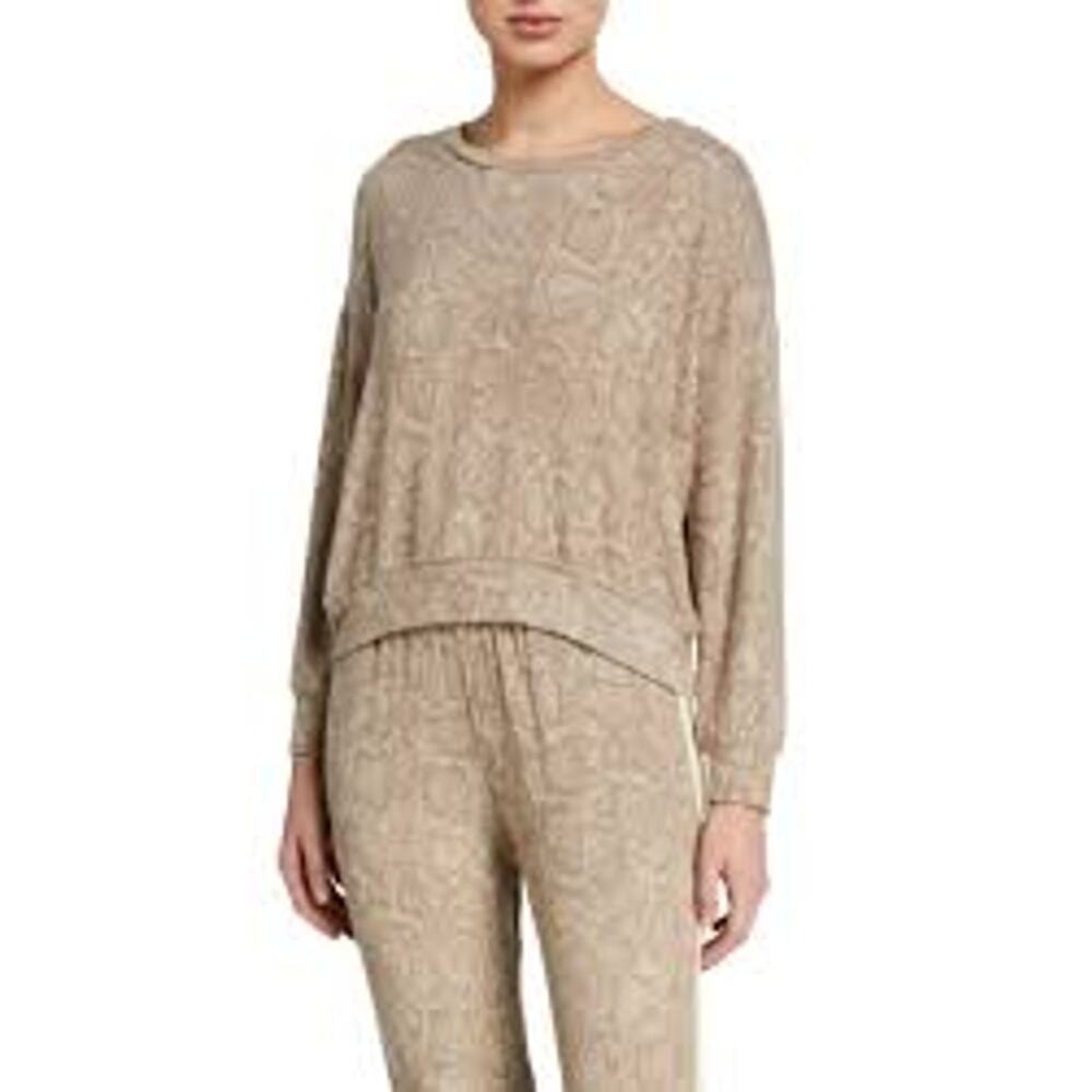 Sundry Women's Loungewear Snake Print Draped Soft‎ Pullover Sweatshirt & Joggers